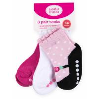 Шкарпетки Luvable Friends 3 пары нескользящие, для девочек Фото