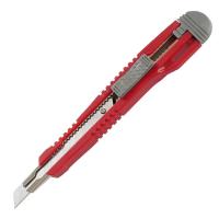 Нож канцелярский Axent 9 мм, metal runners, blister, gray-red Фото