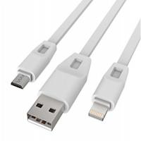 Дата кабель Drobak USB 2.0 - Micro USB/Lightning 2А (DR-1622) (White) Фото