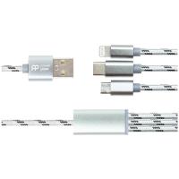 Дата кабель PowerPlant USB 2.0 AM to Lightning + Micro 5P + Type-C 1.0m 2 Фото