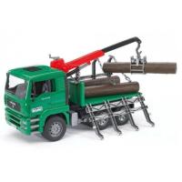 Спецтехника Bruder MAN перевозчик брёвен с краном-погрузчиком 1:16 Фото