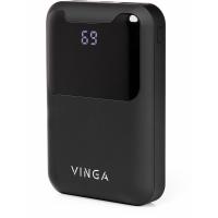Батарея універсальна Vinga 10000 mAh Display soft touch black Фото