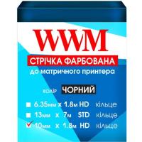 Стрічка до принтерів WWM 10мм х 1.8м HD (К.) Black Фото