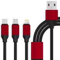 Дата кабель XoKo USB 2.0 AM to Lightning + Micro 5P + Type-C 1.2m b Фото