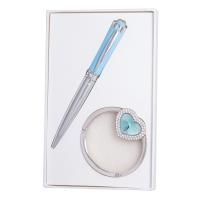 Ручка шариковая Langres набор ручка + крючок для сумки Crystal Синий Фото