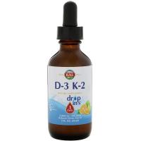 Витамин KAL Витамин D3+K2, Vitamin D-3 K-2 Drop, цитрусовый в Фото