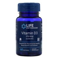 Вітамін Life Extension Витамин D3, Vitamin D3, 175 мкг (7000 МЕ), 60 гел Фото