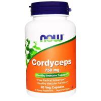 Травы Now Foods Грибы Кордицепс, 750 мг Cordyceps, 90 капсул Фото