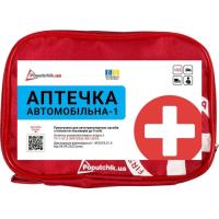 Автомобільна аптечка Poputchik -1 (АМА-1) згідно ДСТУ 3961-2000 футляр м'який чер Фото