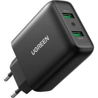 Зарядное устройство Ugreen CD161 36W 2xUSB QC 3.0 Charger (Black) Фото