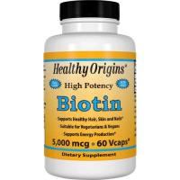 Вітамін Healthy Origins Биотин (В7) 5000мкг, 60 гелевых капсул Фото