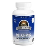Аминокислота Source Naturals Мелатонин 1мг, Вкус Мяты, Sleep Science, 100 табл Фото