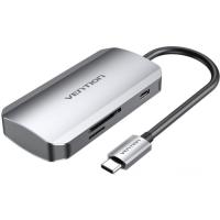 Концентратор Vention USB3.1 Type-C --> USB 3.0x3/SD/TF/PD 100W Hub 6-in Фото