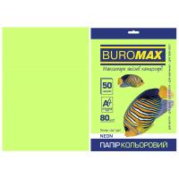 Бумага Buromax А4, 80g, NEON green, 50sh Фото