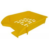 Лоток для бумаг Арника горизонтальний, пластиковий, жовтий Фото