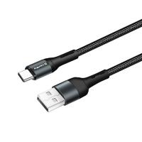 Дата кабель ColorWay USB 2.0 AM to USB-C 1.0m nylon black Фото