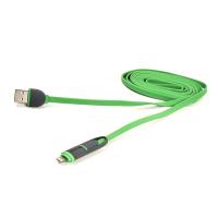 Дата кабель PowerPlant USB 2.0 AM to Lightning + Micro 5P 2.0m 2A flat gr Фото