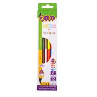 Карандаши цветные ZiBi Kids line Neon+Metallic, 6 шт. 12 цветов Фото