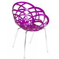 Кухонный стул PAPATYA flora ml сидіння прозоро-пурпурове, колір 28, хром Фото