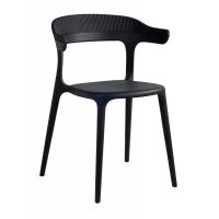 Кухонний стілець PAPATYA luna stripe, чорне сидіння, чорний верх Фото