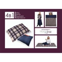 Плед Home Line 4 в 1 клітинка помаранчева 140х190см Фото