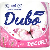 Туалетная бумага Диво Premio Decoro з червоним тисненням 2 шари 4 рулони Фото