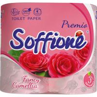 Туалетний папір Soffione Premio Fancy Camellia 3 шари 4 рулони Фото
