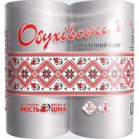 Туалетная бумага Обухівський 2 слоя серая 4 рулона Фото
