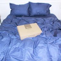 Пододеяльник MirSon Satin Stripe 30-0020 Smoky Blue 200х220 см Фото