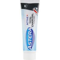 Зубная паста Astera Active+ Total Charcoal Комплексний догляд з активо Фото