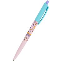 Ручка шариковая Axent автоматична Flowers, синя Фото