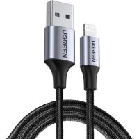 Дата кабель Ugreen USB 2.0 AM to Lightning 2.0m US199 2.4A Black Фото
