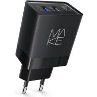 Зарядное устройство MAKE 18W QC3.0+2.4A Black Фото