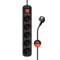 Сетевой фильтр питания ColorWay CW-PSEA55BK, 5 розеток/ 5M black Фото