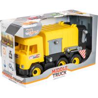Спецтехника Tigres Авто "Middle truck" сміттєвоз (жовтий) в коробці Фото