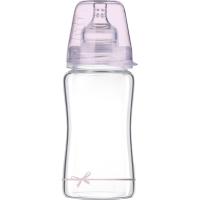 Пляшечка для годування Lovi Diamond Glass Baby Shower скляна 250 мл Рожева Фото
