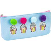 Пенал Cool For School с помпонами 1 отделение голубой Фото