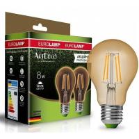 Лампочка Eurolamp A60 8W E27 2700K (deco) акция 1+1 new Фото