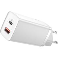 Зарядное устройство Baseus 2xUSB 65W GaN (USB-C+USB-A) white Фото