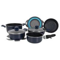 Набір посуду Gimex Cookware Set induction 9 предметів Dark Blue Фото