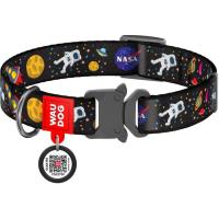 Нашийник для тварин WAUDOG Nylon з QR паспортом NASA металічна пряжка-фастекс Фото