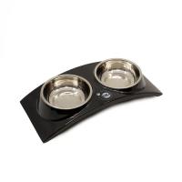 Посуда для собак KIKA Миска RAINBOW двойная L черная Фото