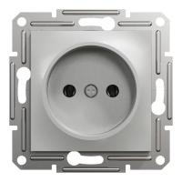 Розетка Schneider Electric ASFORA без заземлення алюм. Фото