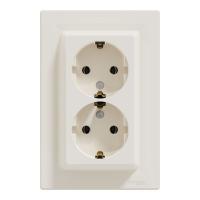 Розетка Schneider Electric ASFORA с заземлением двойная крем 16А Фото