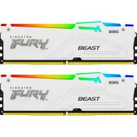 Модуль памяти для компьютера Kingston Fury (ex.HyperX) DDR 64GB (2x32GB) 6000 MHz FURY Beast White RGB Фото