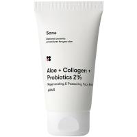 Маска для лица Sane Aloe + Collagen + Probiotics 2% Regenerating & Pro Фото