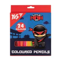 Карандаши цветные Yes 24 круг Ninja синий Фото