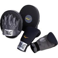 Лапы боксерские Everlast Boxing Kit лапи + рукавички 891250-70-8 Чорні Фото