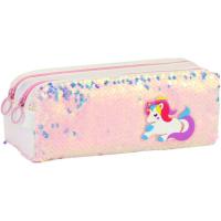 Пенал Cool For School 2 отделения с пайетками и аппликацией Розовый Фото