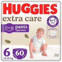 Подгузники Huggies Extra Care Размер 6 (15-25кг) Pants Box 60 шт Фото